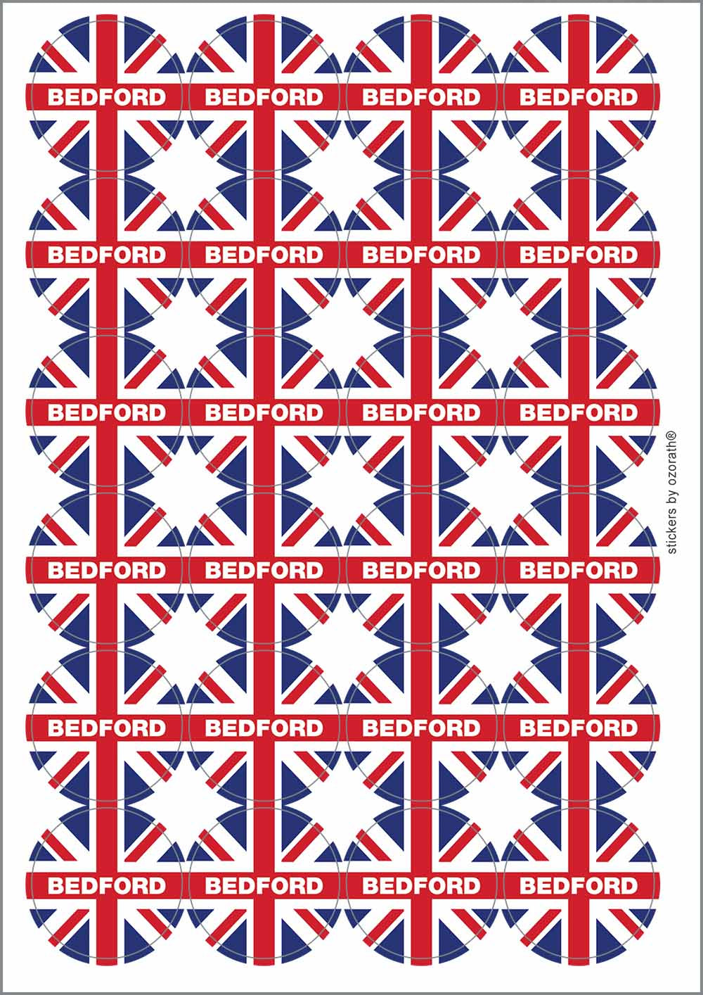 A picture of an A4 sheet of matte paper stickers