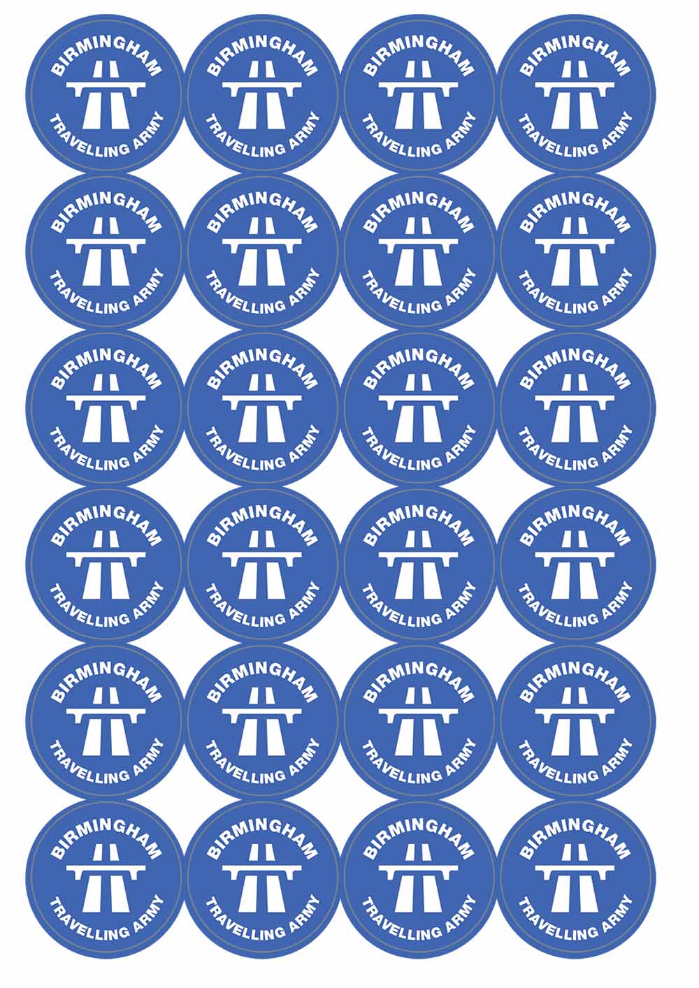 A picture of an A4 sheet of matte paper stickers