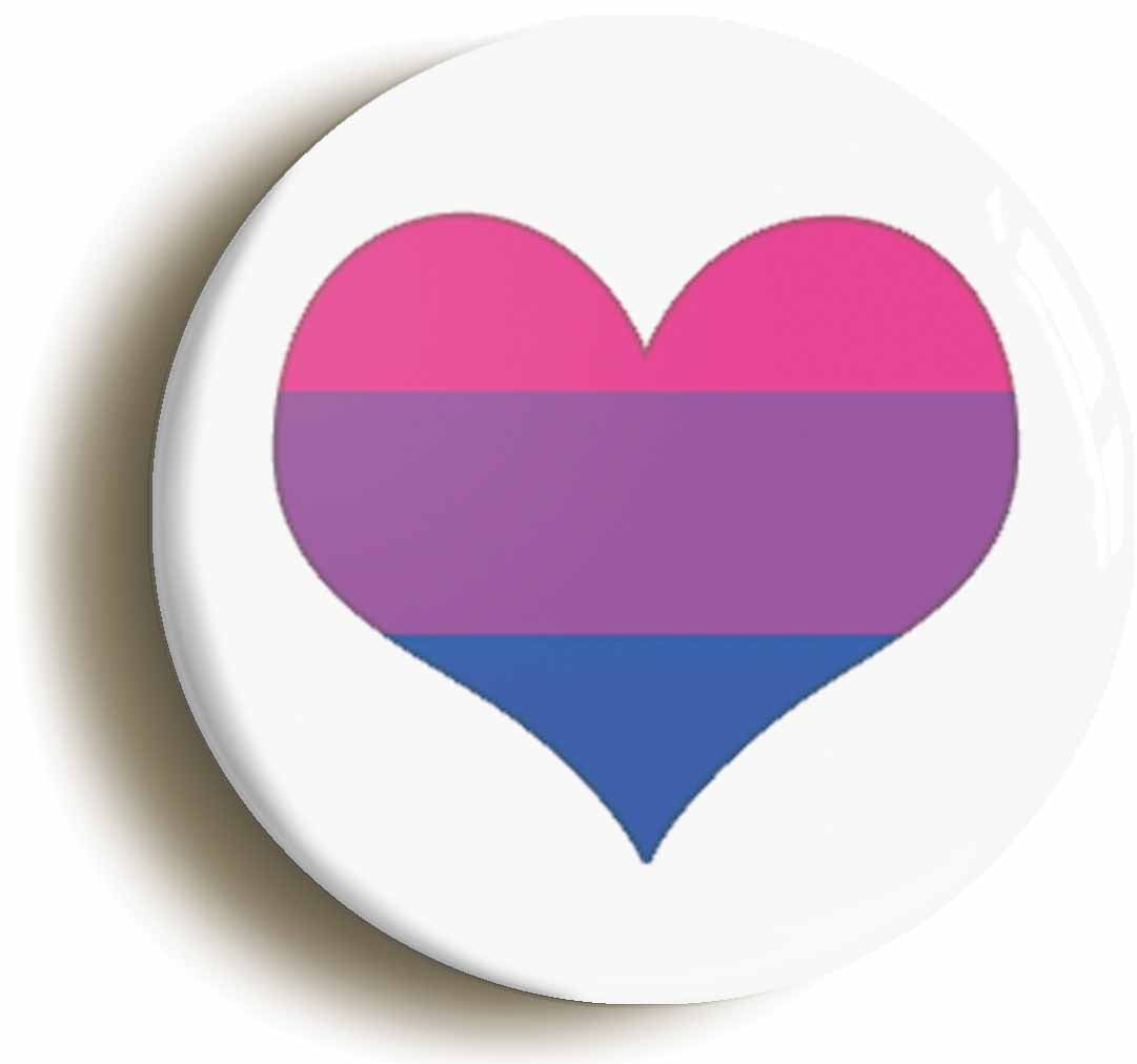 A picture of the front of the product, titled Bisexual Pride Flag Button Pin Badge