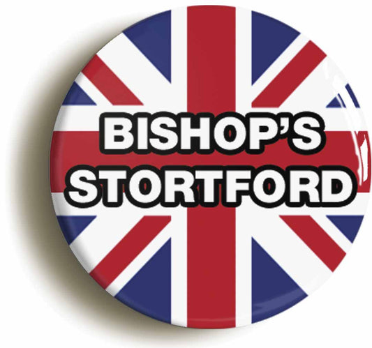 A picture of the front of the product, titled Bishop's Stortford Union Jack Circular 50mm Fridge Magnet