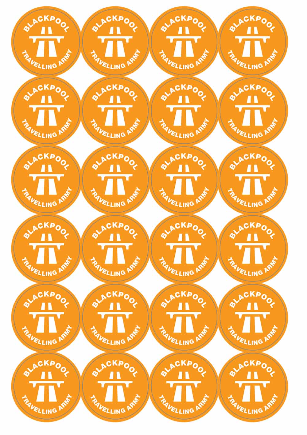 A picture of an A4 sheet of matte paper stickers