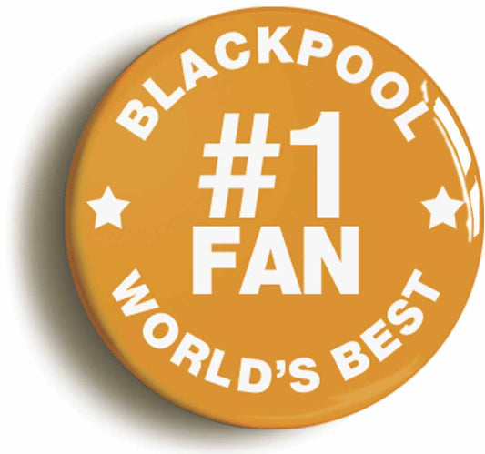 A picture of the front of the product, titled Blackpool #1 Fan Circular 50mm Fridge Magnet