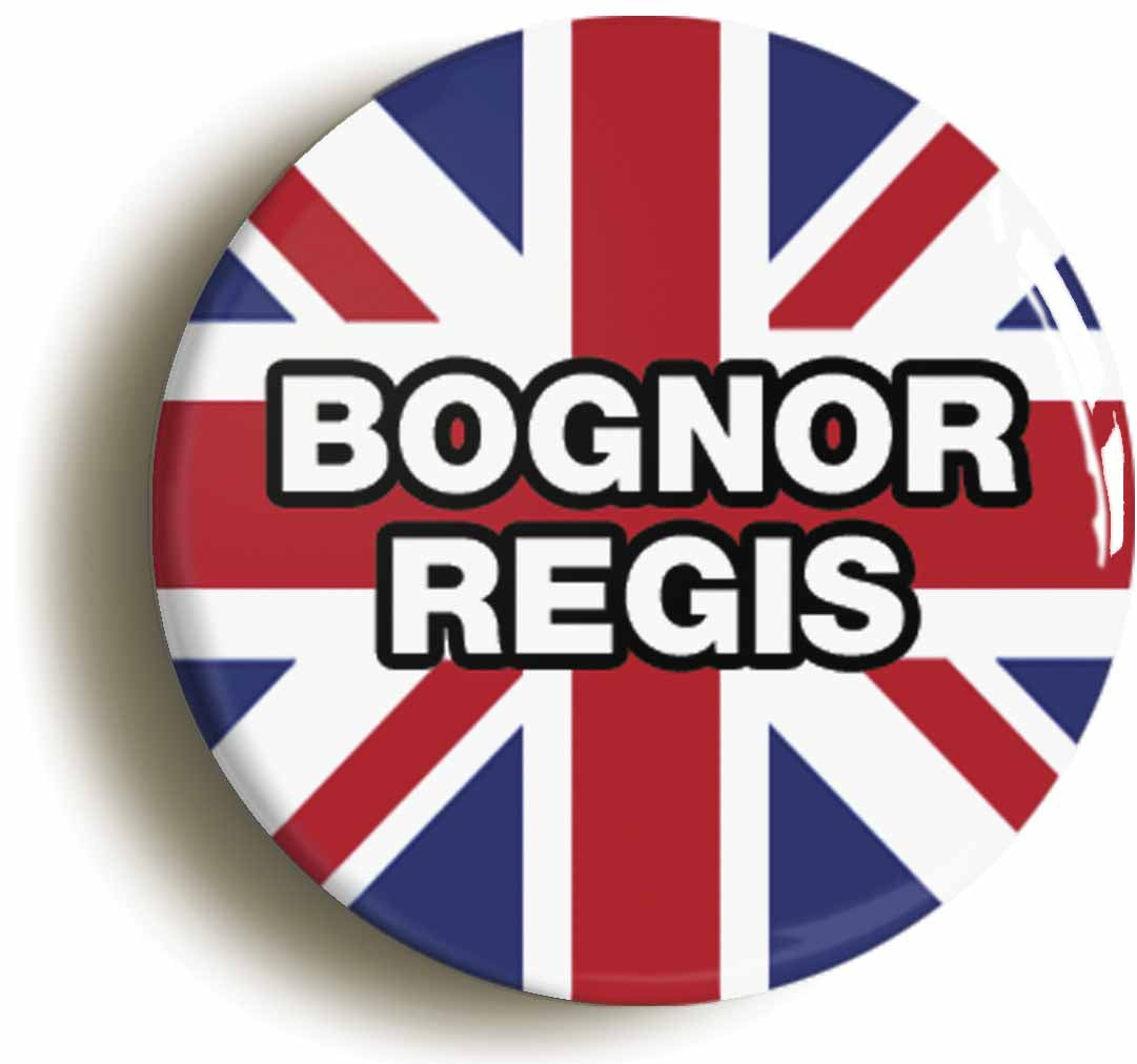 A picture of the front of the product, titled Bognor Regis Union Jack Circular 50mm Fridge Magnet