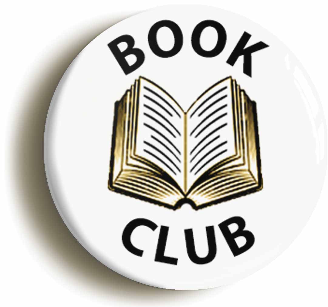 A picture of the front of the product, titled Book Club Button Pin Badge