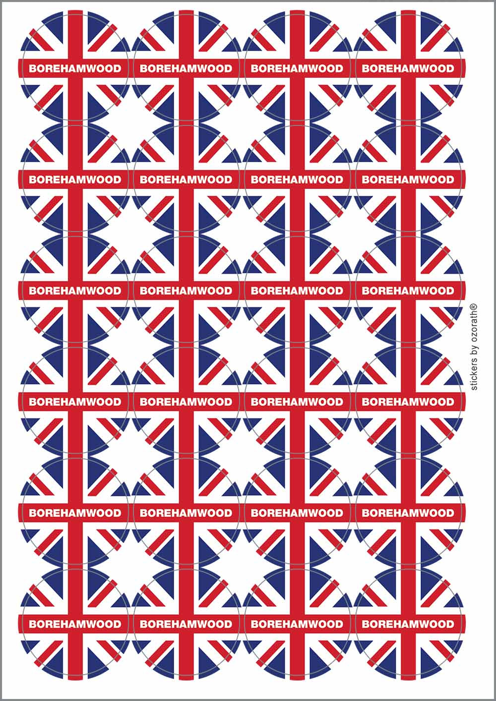 A picture of an A4 sheet of matte paper stickers