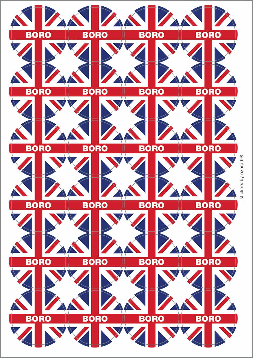 A picture of an A4 sheet of matte paper stickers