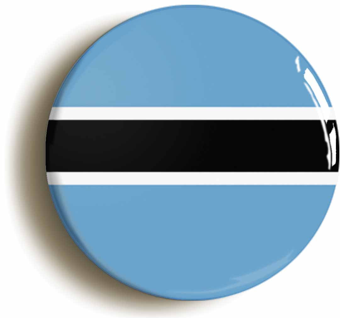A picture of the front of the product, titled Botswana Botswanan National Flag Button Pin Badge