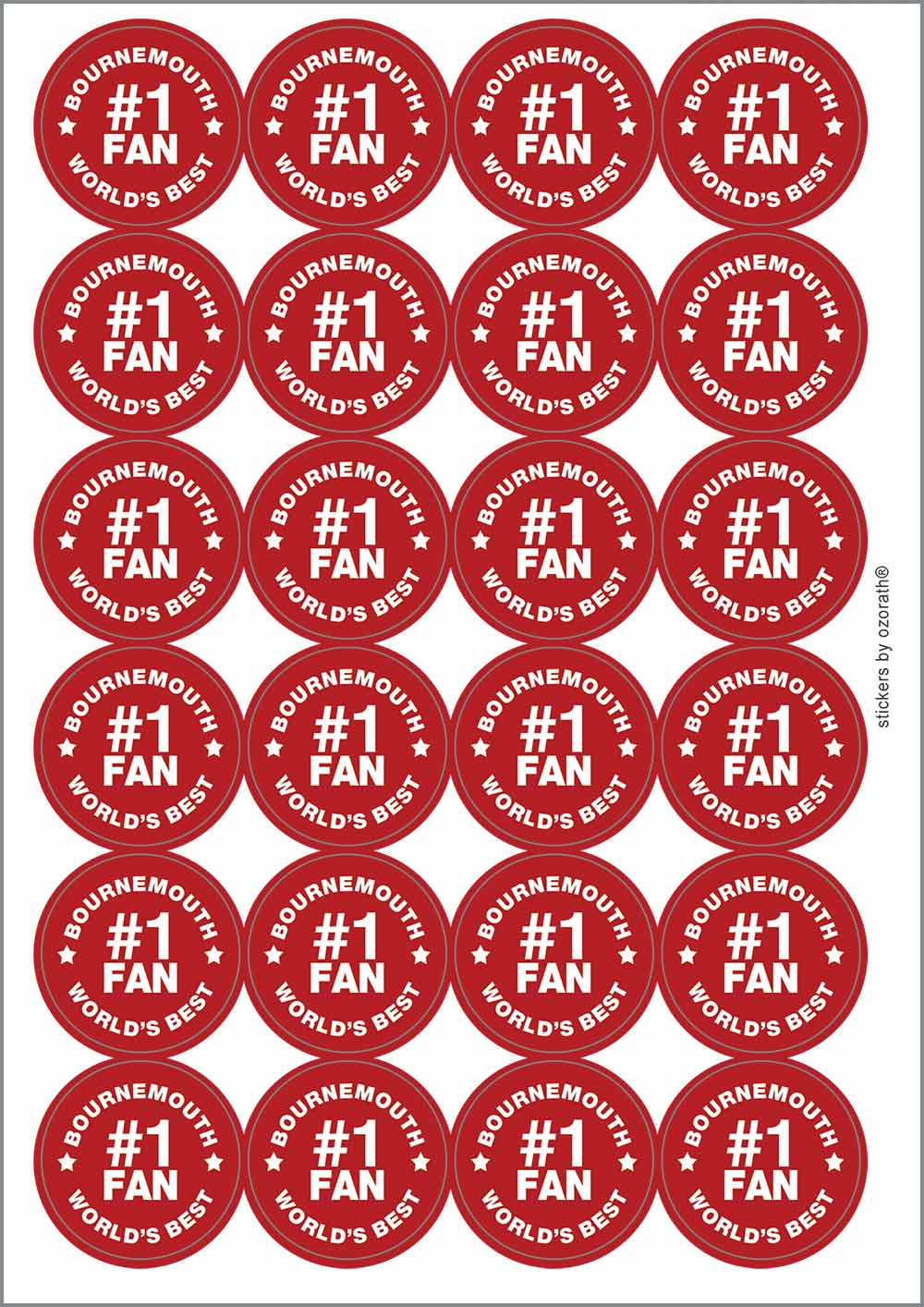 A picture of an A4 sheet of matte paper stickers