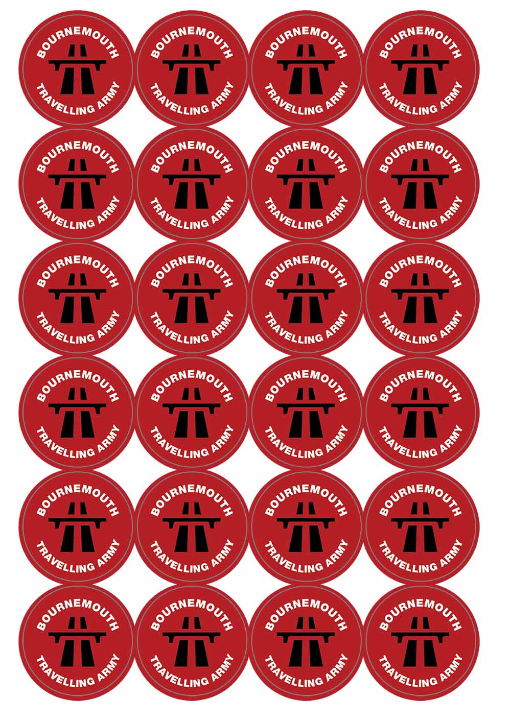 A picture of an A4 sheet of matte paper stickers