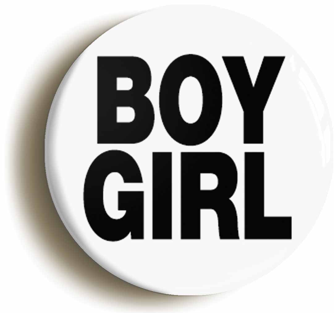 A picture of the front of the product, titled Boy Girl Button Pin Badge