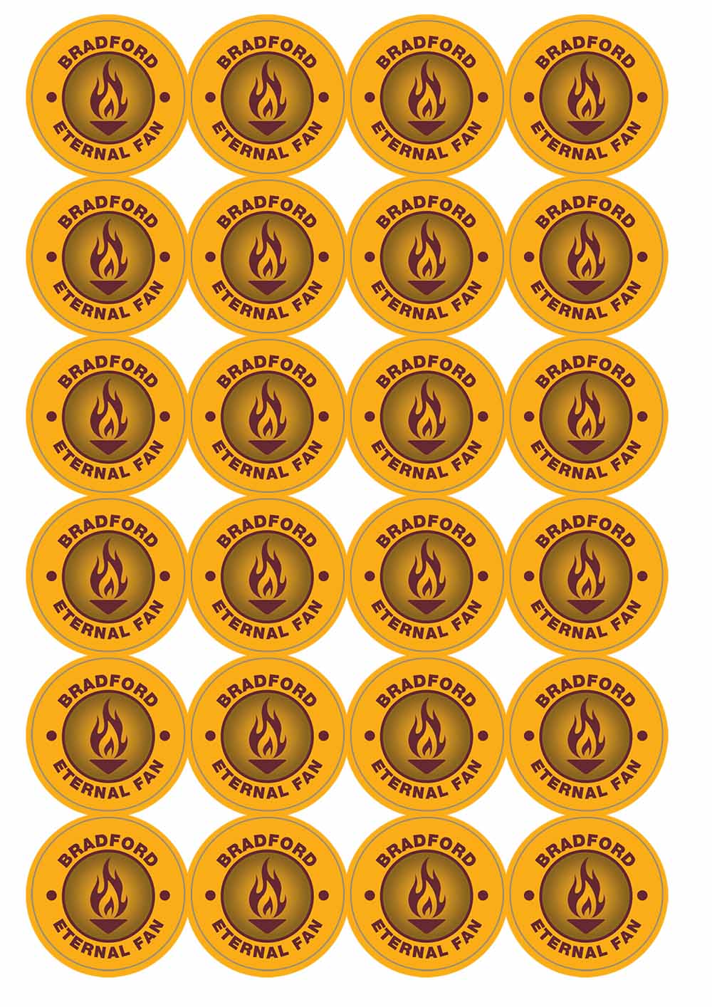 A picture of an A4 sheet of matte paper stickers
