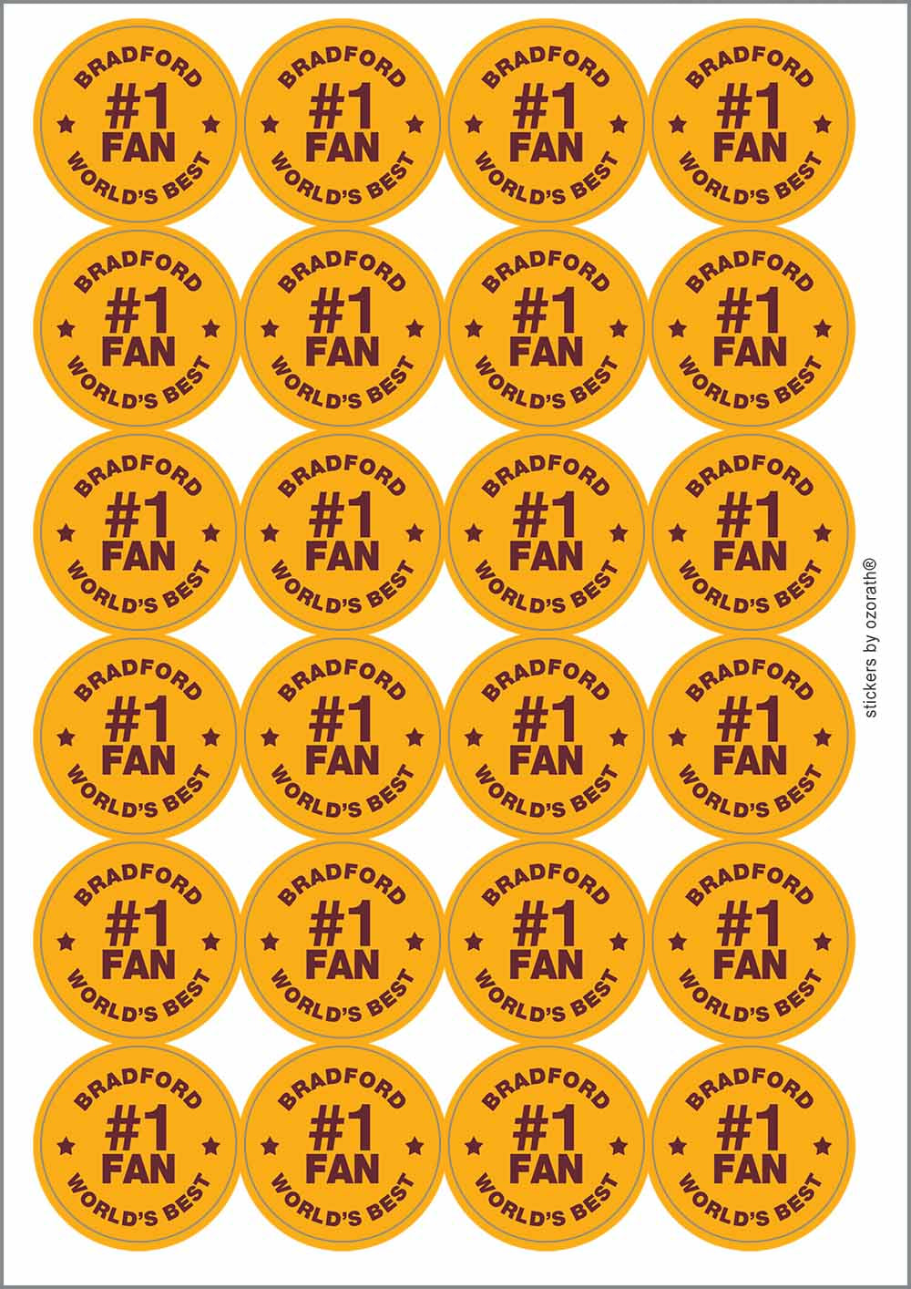 A picture of an A4 sheet of matte paper stickers