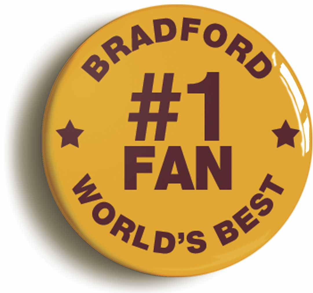 A picture of the front of the product, titled Bradford #1 Fan Circular 50mm Fridge Magnet