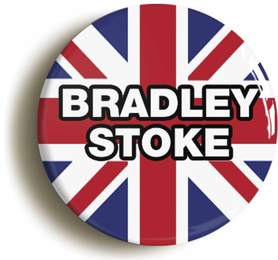 A picture of the front of the product, titled Bradley Stoke Union Jack Circular 50mm Fridge Magnet