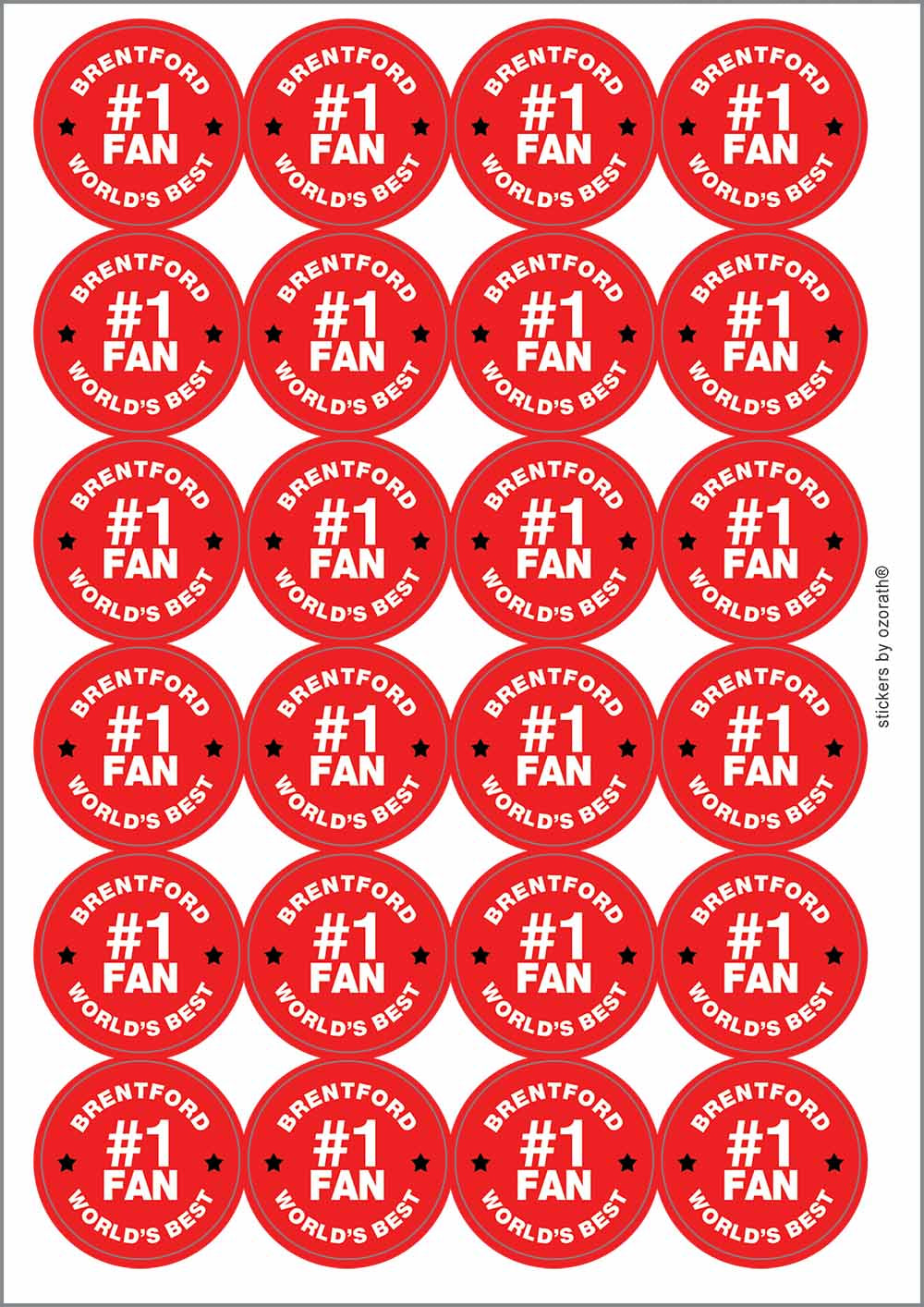 A picture of an A4 sheet of matte paper stickers