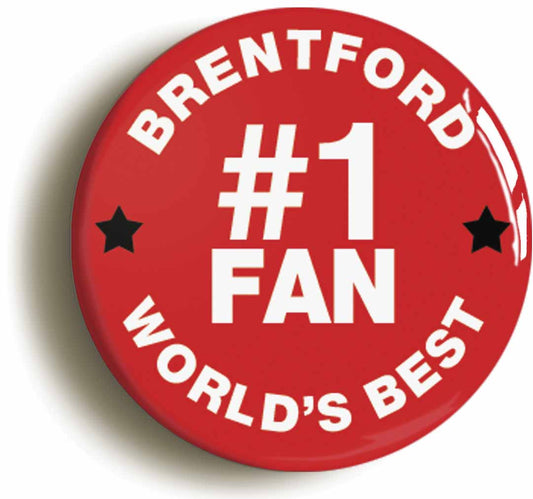 A picture of the front of the product, titled Brentford #1 Fan Button Pin Badge
