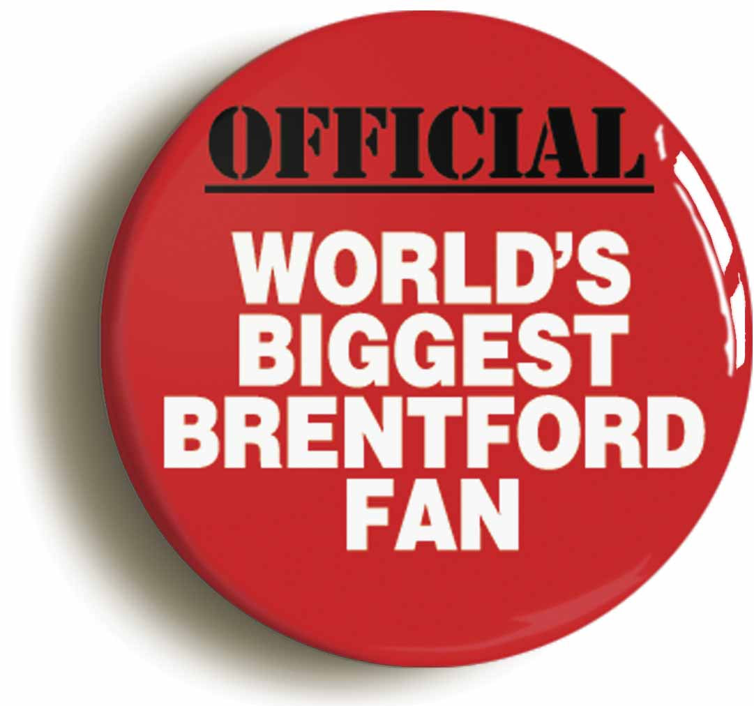 A picture of the front of the product, titled World's Biggest Brentford Fan Button Pin Badge