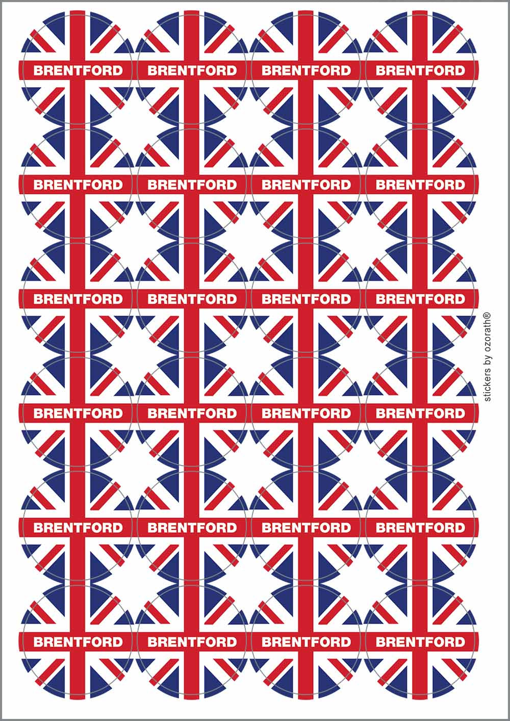 A picture of an A4 sheet of matte paper stickers