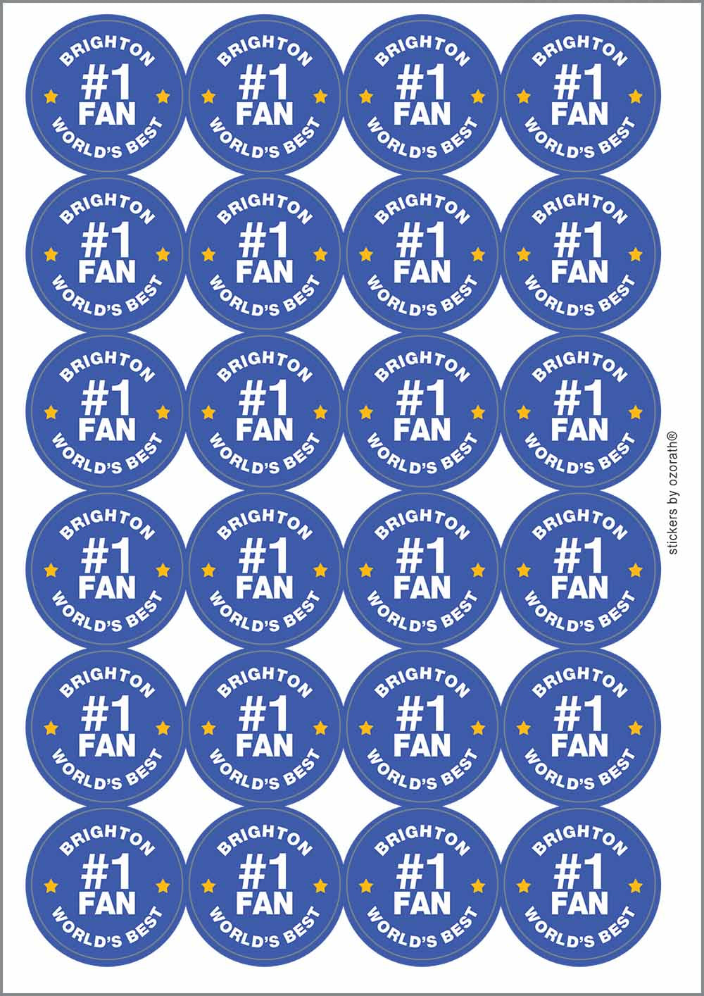 A picture of an A4 sheet of matte paper stickers