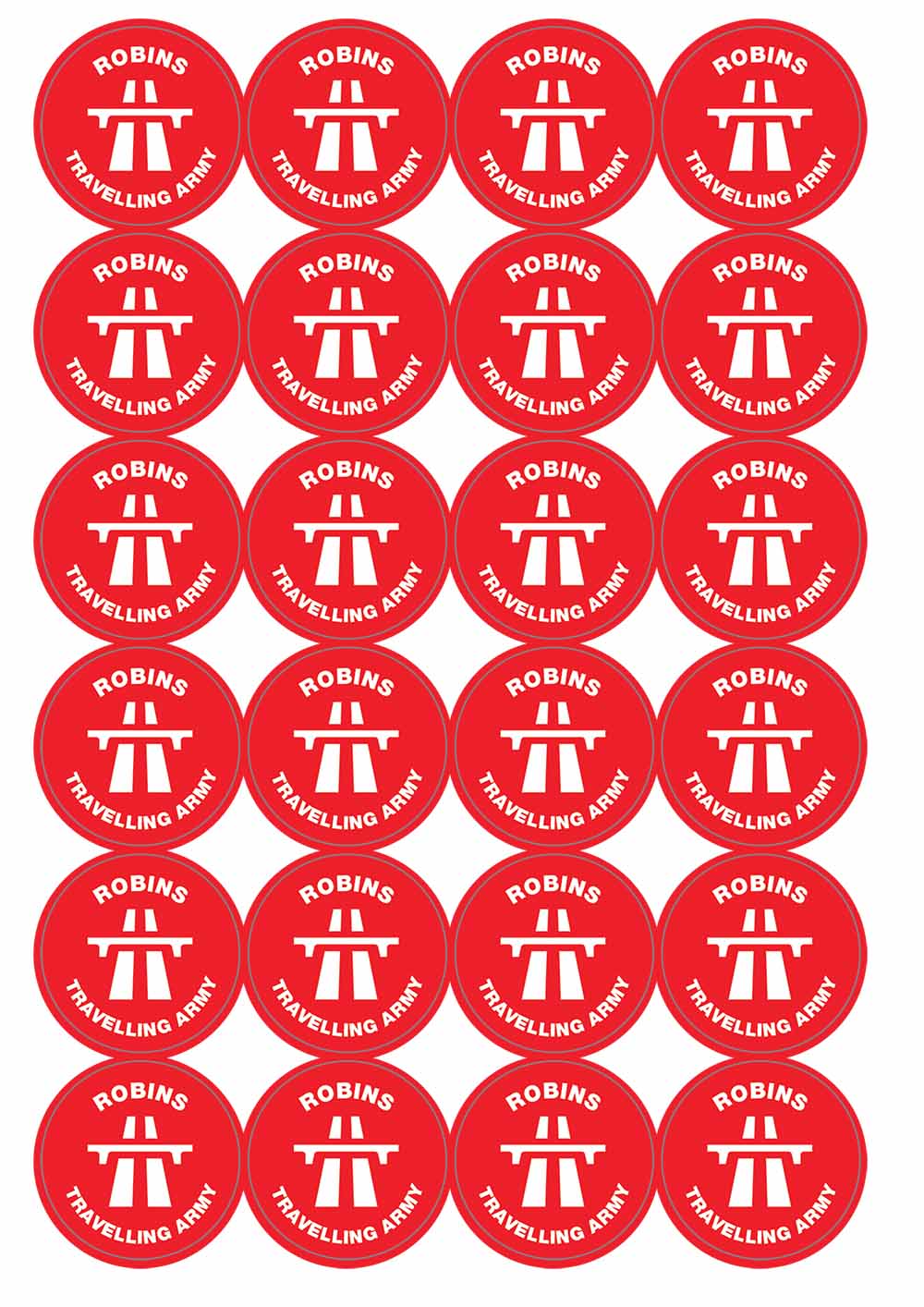 A picture of an A4 sheet of matte paper stickers