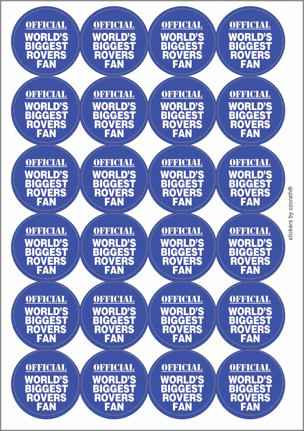 A picture of an A4 sheet of matte paper stickers