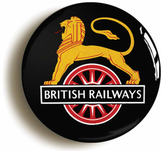 A picture of the front of the product, titled British Railways Retro Fifties Logo Button Pin Badge