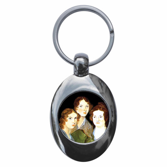 Bronte Sisters Portrait Metal Keyring With Trolley Coin