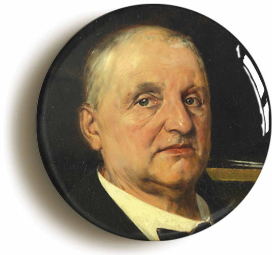A picture of the front of the product, titled Anton Bruckner Classical Music Button Pin Badge