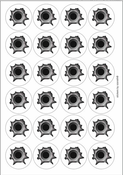 A picture of an A4 sheet of matte paper stickers