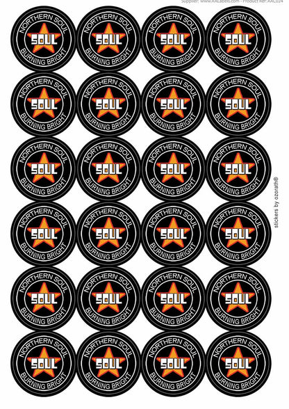 A picture of an A4 sheet of matte paper stickers