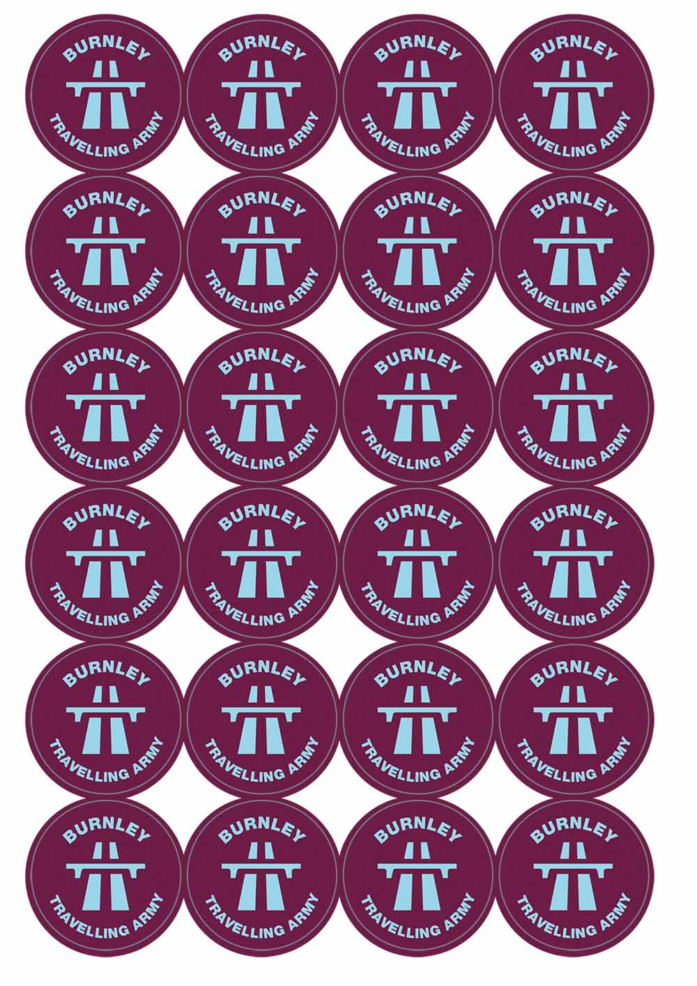 A picture of an A4 sheet of matte paper stickers