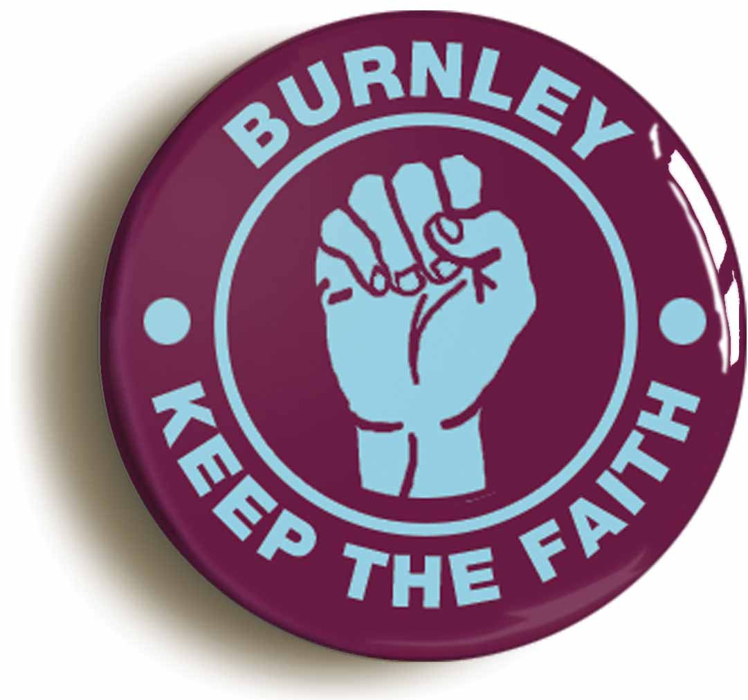 A picture of the front of the product, titled Burnley Keep The Faith Northern Soul Circular 50mm Fridge Magnet