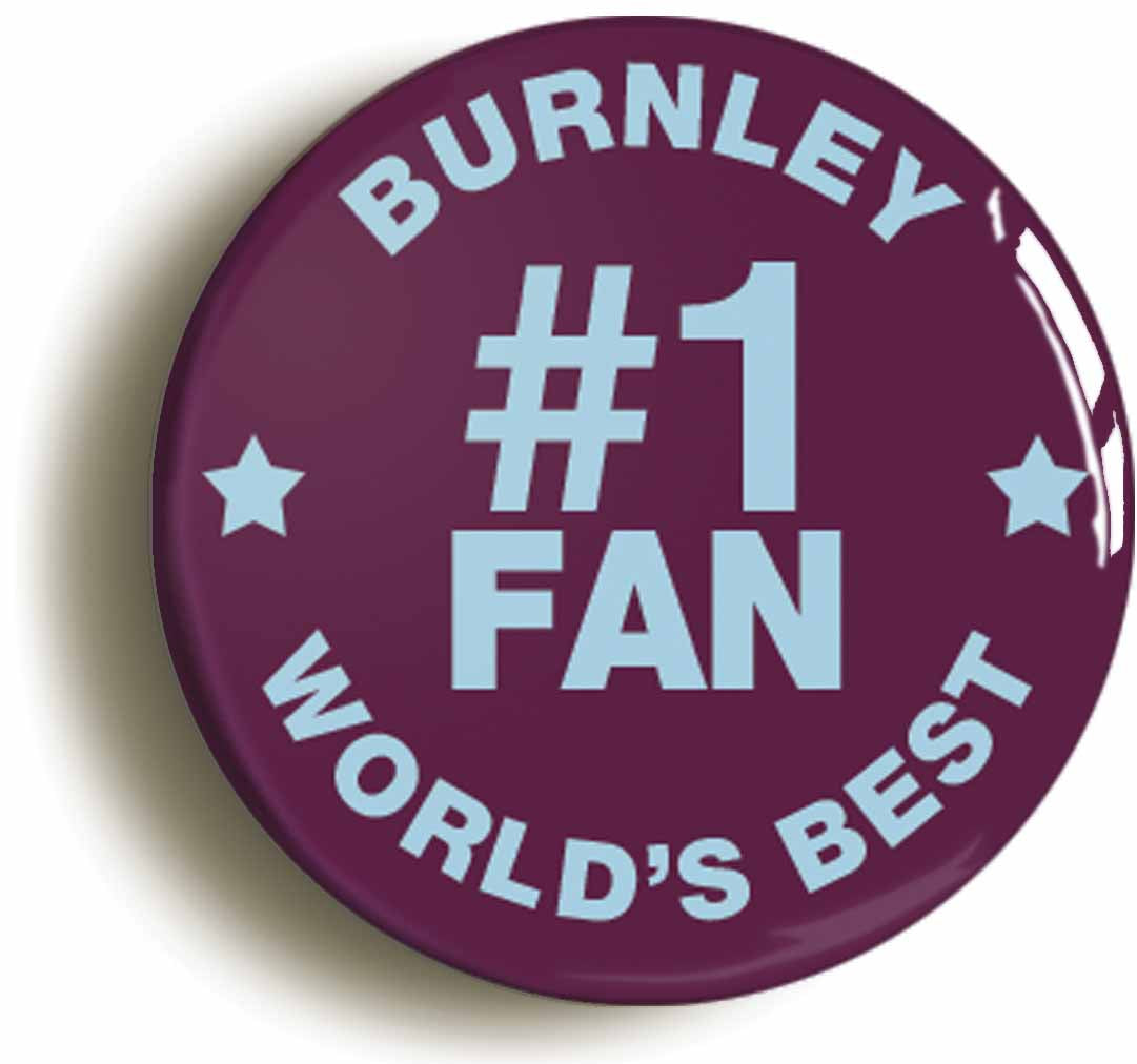 A picture of the front of the product, titled Burnley #1 Fan Circular 50mm Fridge Magnet