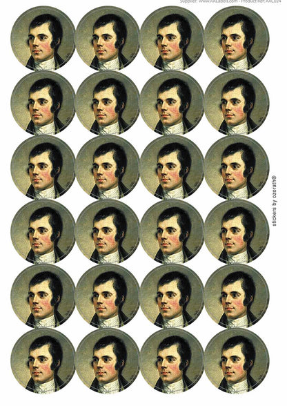 A picture of an A4 sheet of matte paper stickers