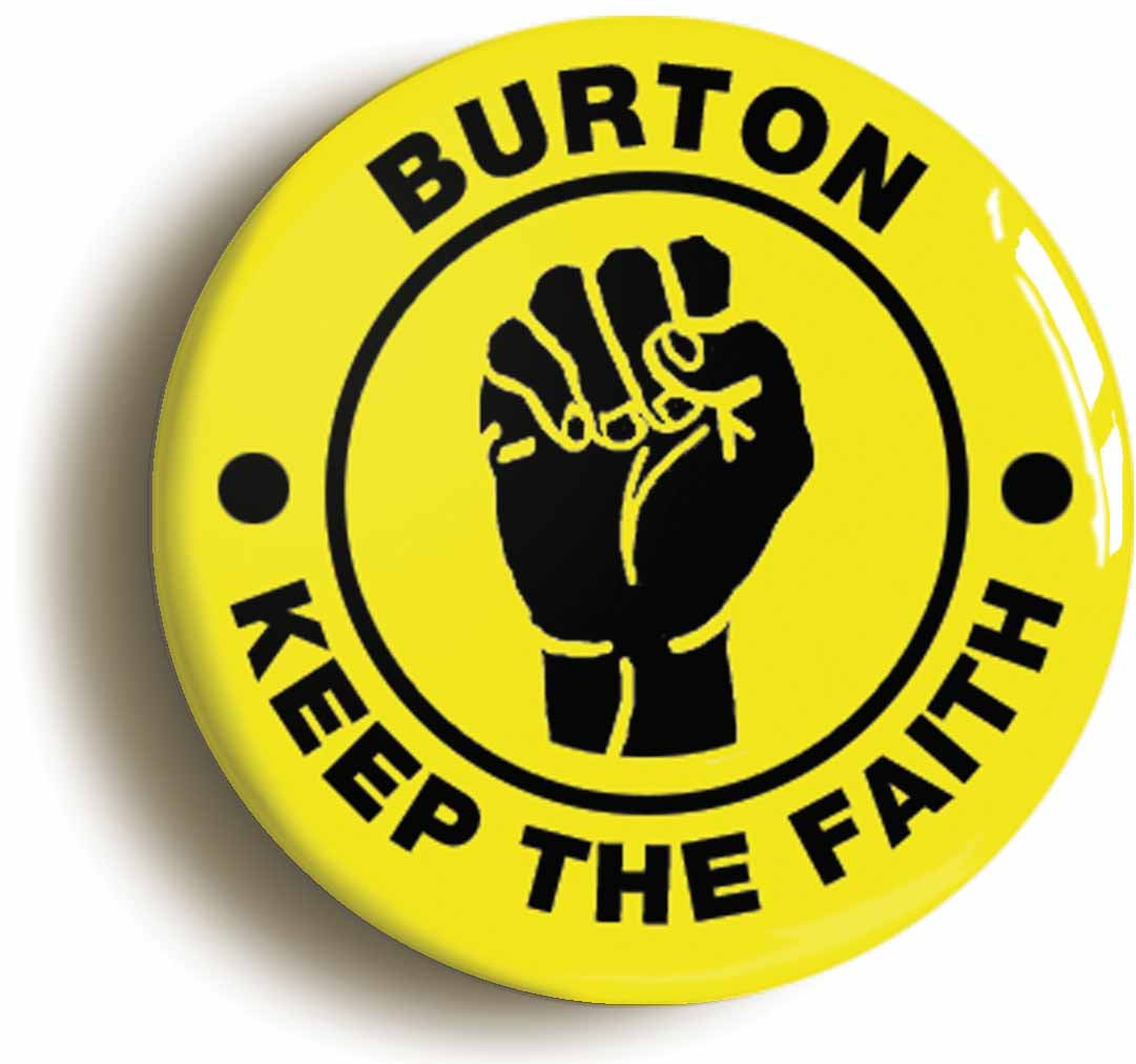 A picture of the front of the product, titled Burton Keep The Faith Northern Soul Circular 50mm Fridge Magnet