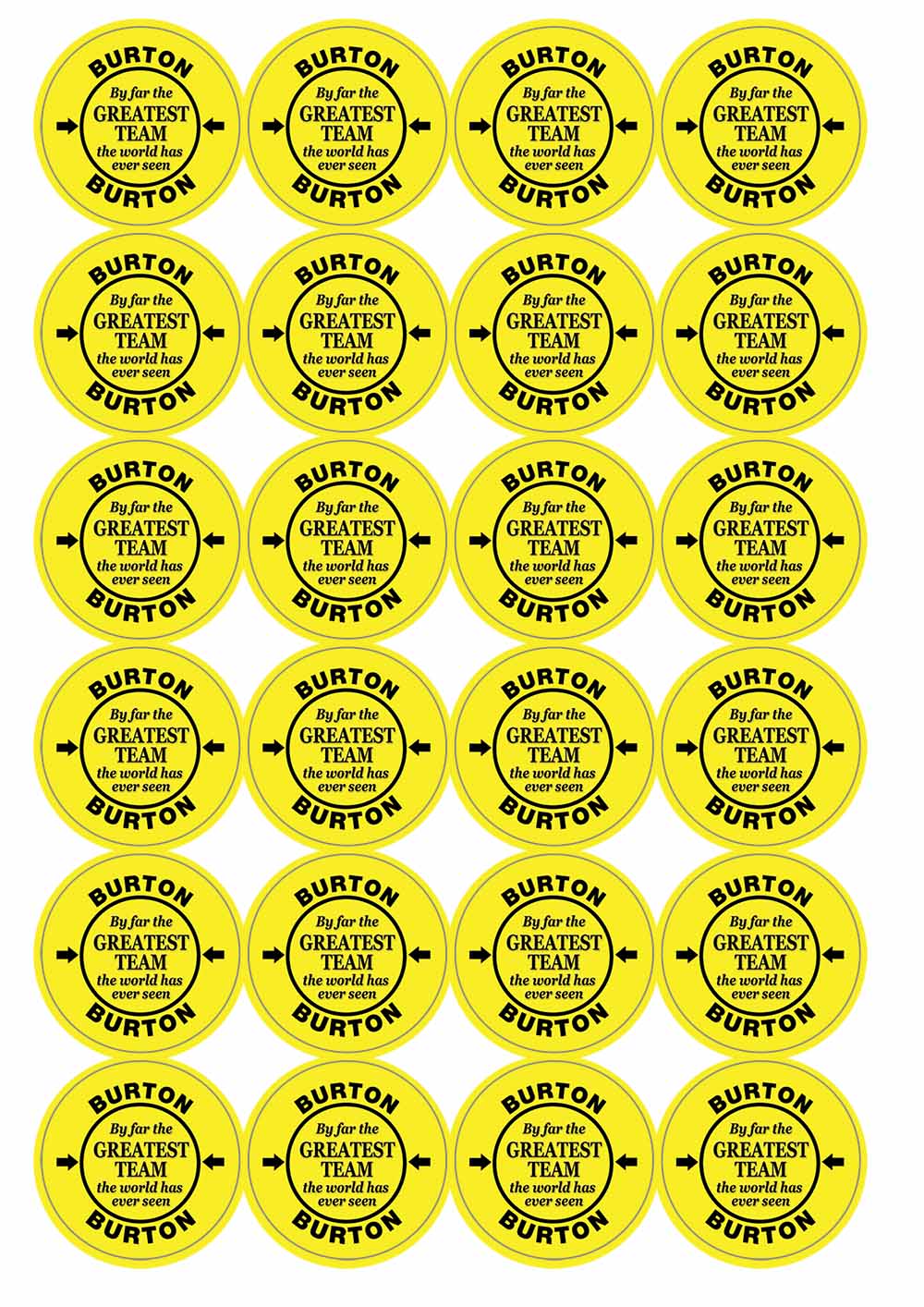 A picture of an A4 sheet of matte paper stickers