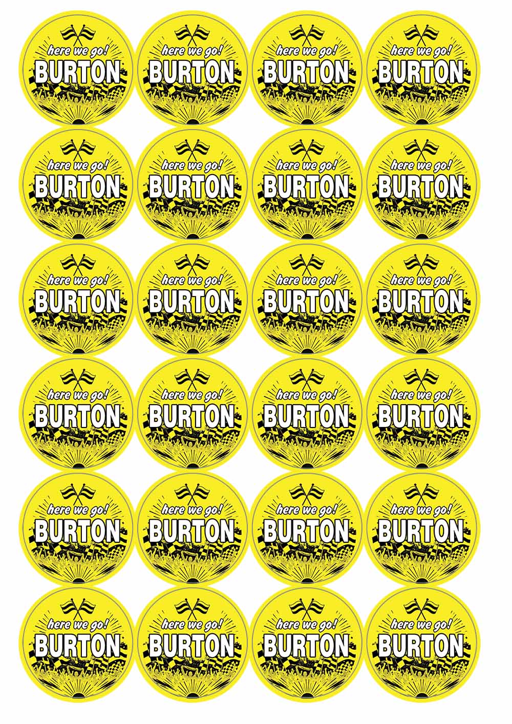 A picture of an A4 sheet of matte paper stickers