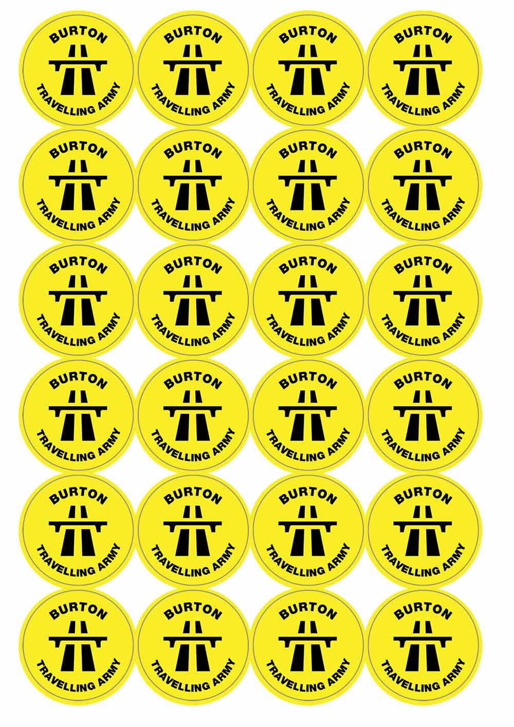 A picture of an A4 sheet of matte paper stickers
