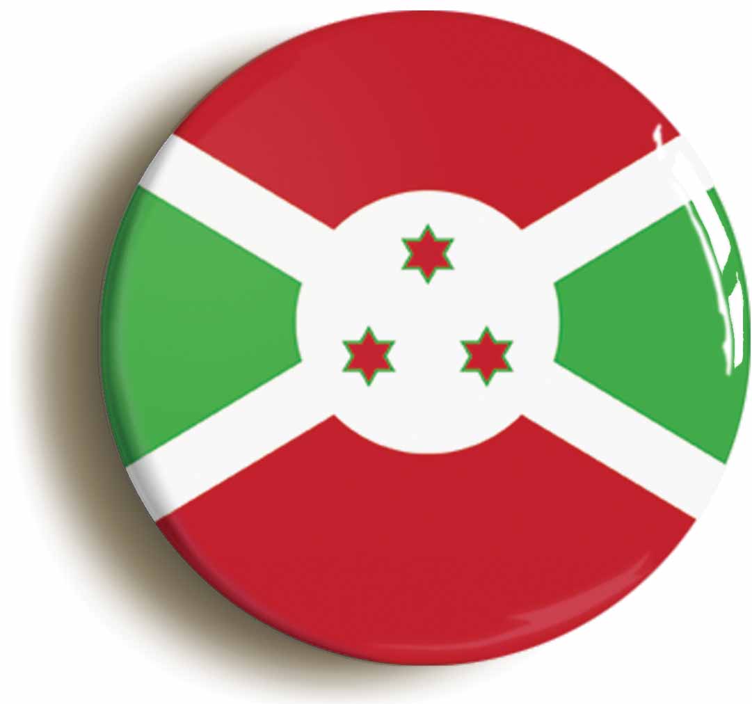 A picture of the front of the product, titled Burundi Burundian National Flag Circular 50mm Fridge Magnet