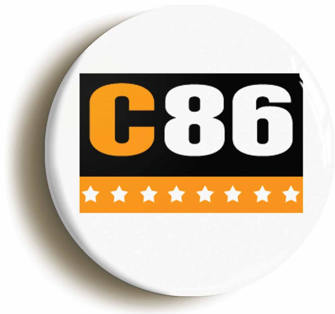 A picture of the front of the product, titled C86 Indiepop Button Pin Badge