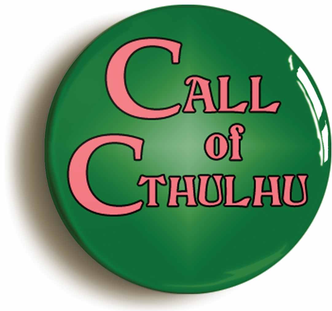A picture of the front of the product, titled Call Of Cthulhu Circular 50mm Fridge Magnet