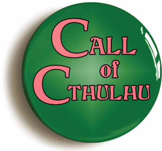 A picture of the front of the product, titled Call Of Cthulhu Circular 50mm Fridge Magnet