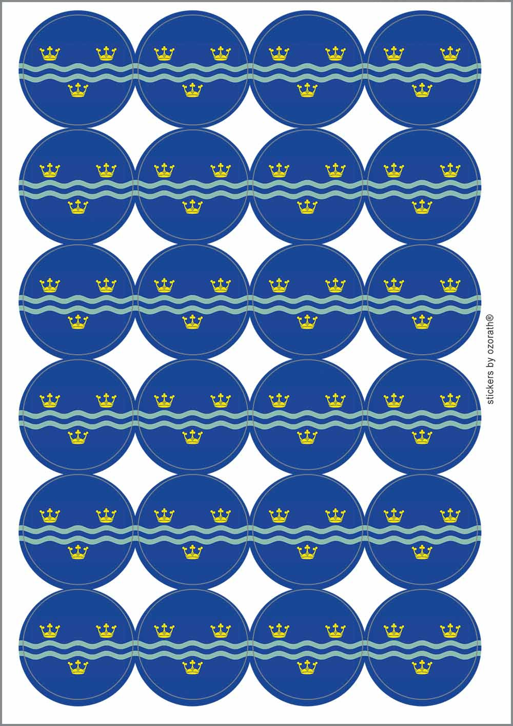 A picture of an A4 sheet of matte paper stickers