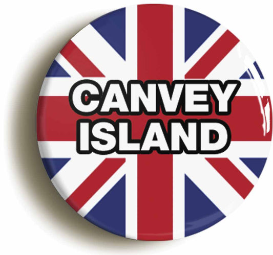A picture of the front of the product, titled Canvey Island Union Jack Circular 50mm Fridge Magnet