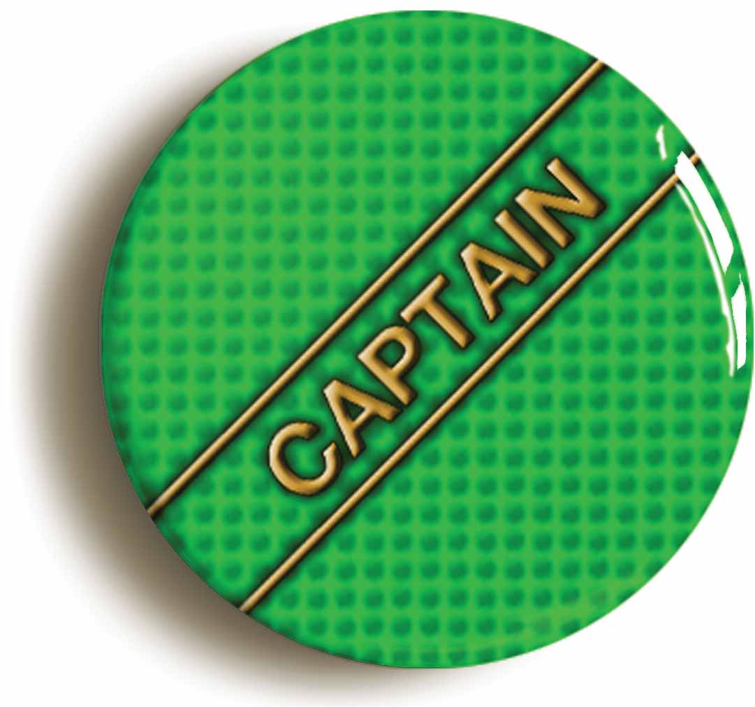 A picture of the front of the product, titled School Captain Button Pin Badge
