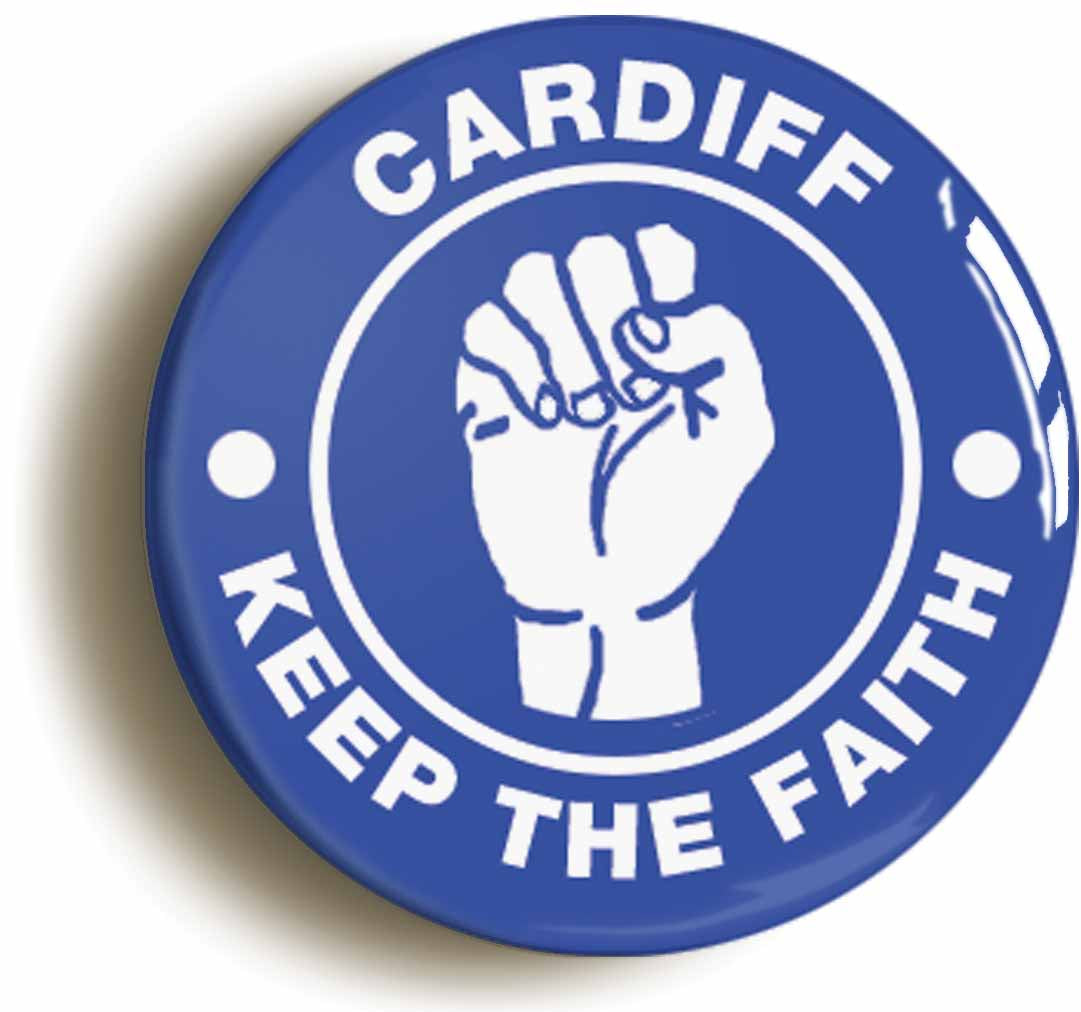 A picture of the front of the product, titled Cardiff Keep The Faith Northern Soul Button Pin Badge