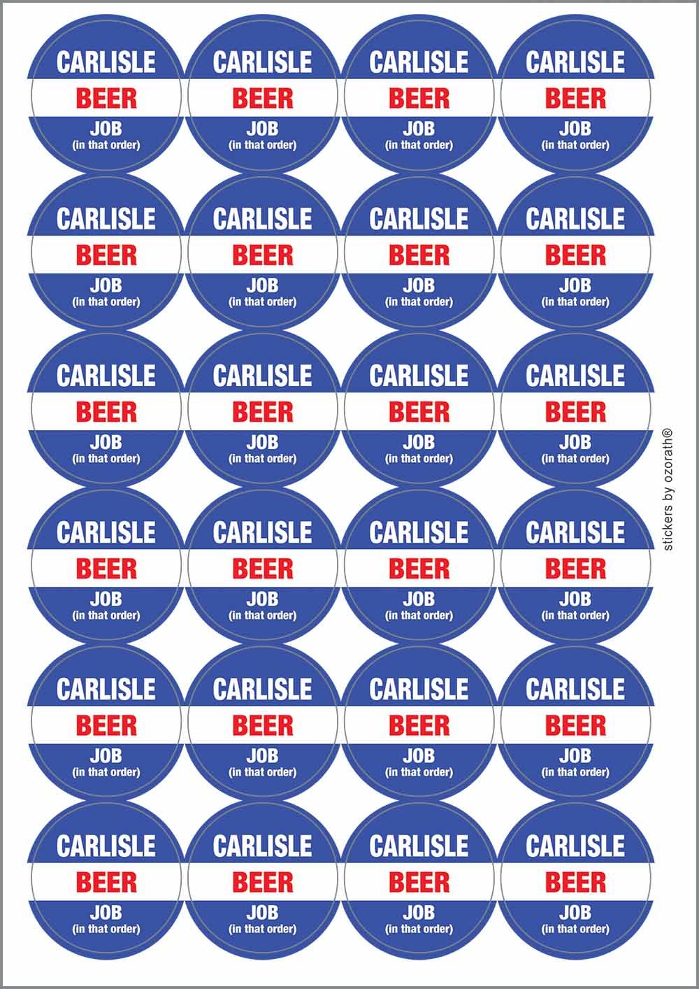 A picture of an A4 sheet of matte paper stickers