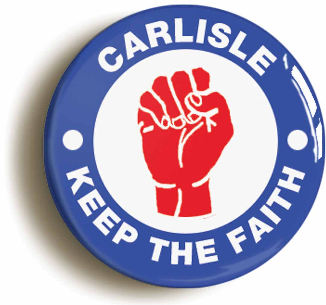 A picture of the front of the product, titled Carlisle Keep The Faith Northern Soul Button Pin Badge