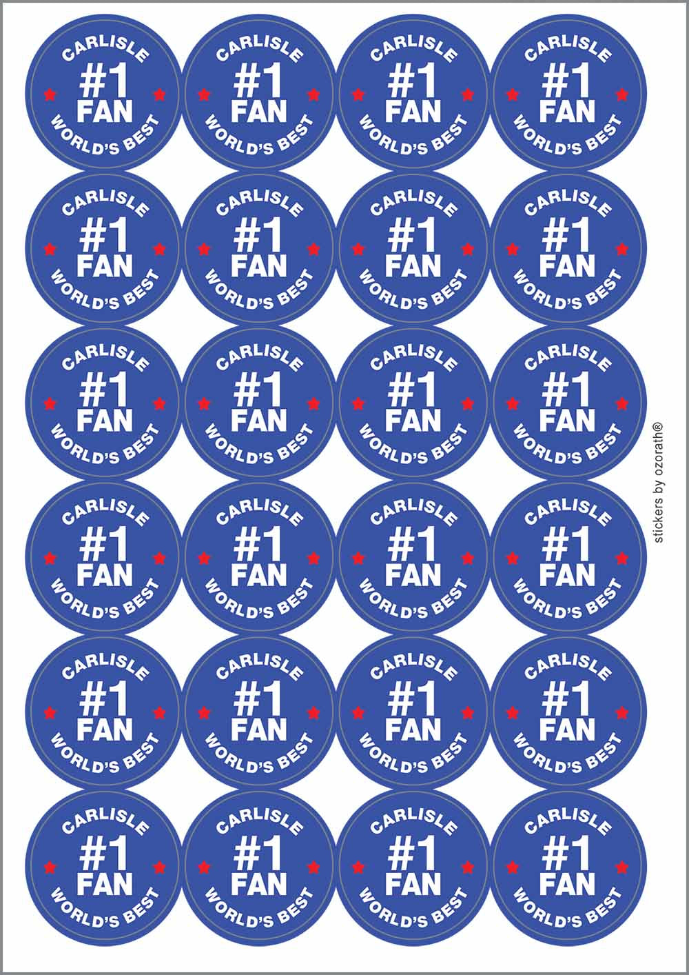 A picture of an A4 sheet of matte paper stickers