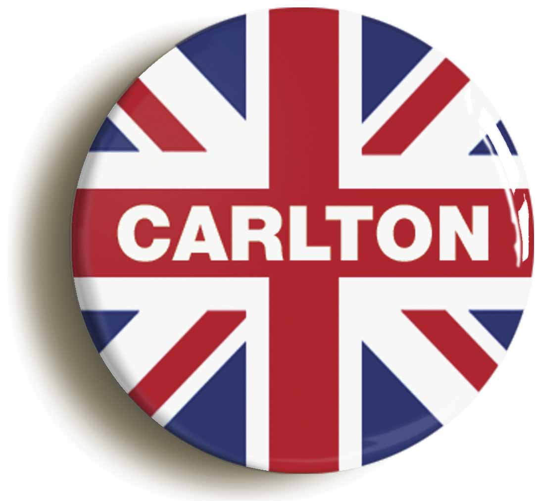 A picture of the front of the product, titled Carlton Union Jack Circular 50mm Fridge Magnet